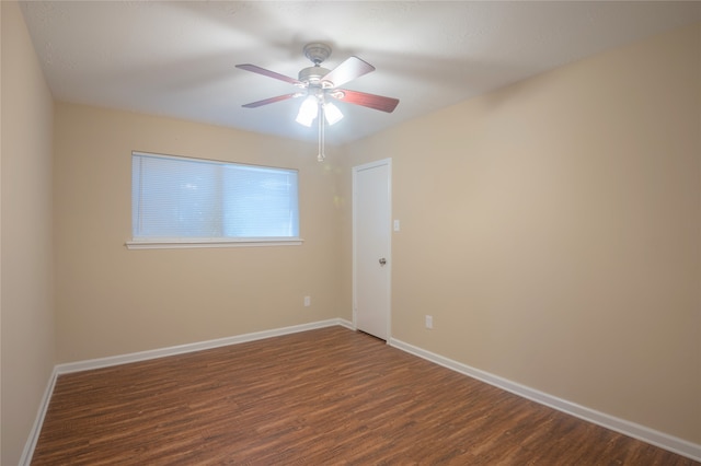 1910 Cobble Creek Dr, Houston, TX 77073 - unfurnished room with baseboards, ceiling fan, and dark wood finished floors