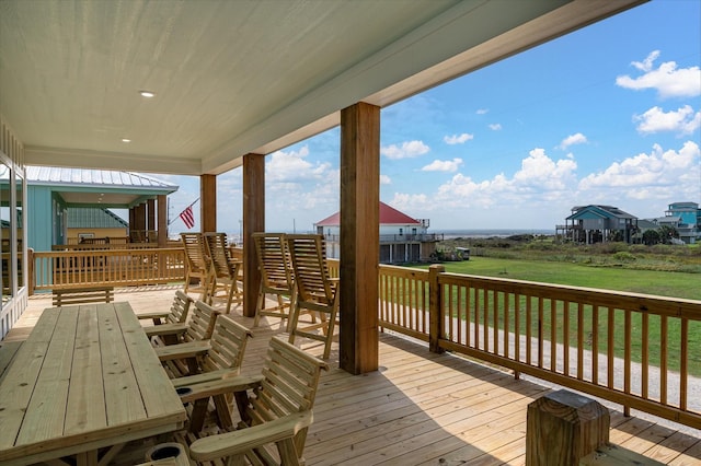 986 Bolivar Dunes Blvd, Gilchrist, TX 77617 - wooden terrace with a yard