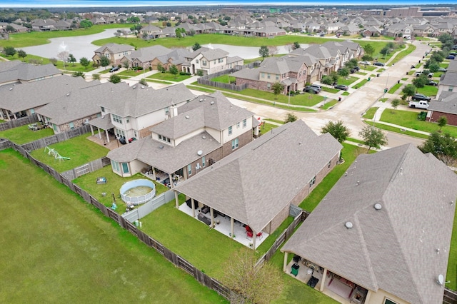 drone / aerial view with a residential view