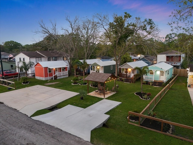 aerial view featuring a residential view