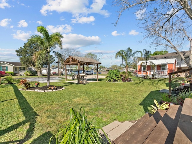 view of yard featuring a gazebo