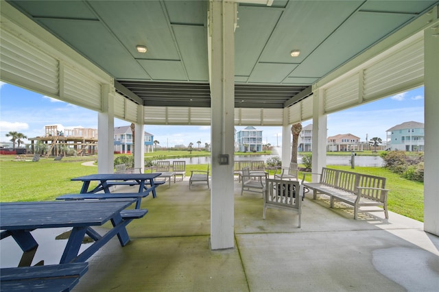 26711 Bay Water Dr, Galveston, TX 77554 - view of patio / terrace with outdoor dining space