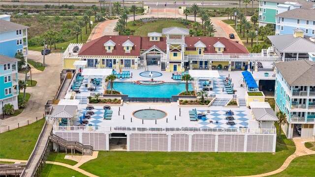 26711 Bay Water Dr, Galveston, TX 77554 - drone / aerial view featuring a residential view