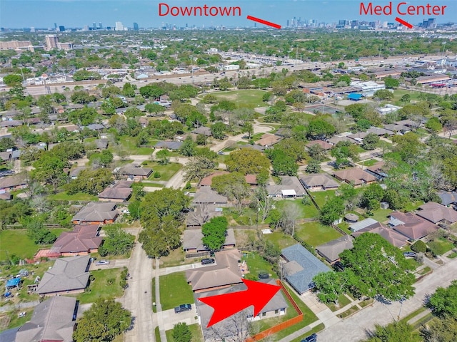 4074 Cheena Dr, Houston, TX 77025 - bird's eye view of skyline