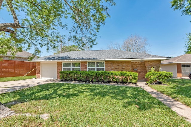 4074 Cheena Dr, Houston, TX 77025 - ranch-style house with concrete driveway, a garage, and brick siding