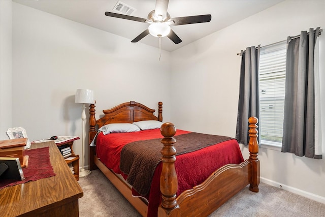 800 Westpointe Dr, Dayton, TX 77535 - bedroom featuring baseboards, visible vents, ceiling fan, and carpet