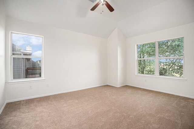 2522 Barton Springs St, League City, TX 77573 - unfurnished room with carpet floors, a ceiling fan, baseboards, and vaulted ceiling