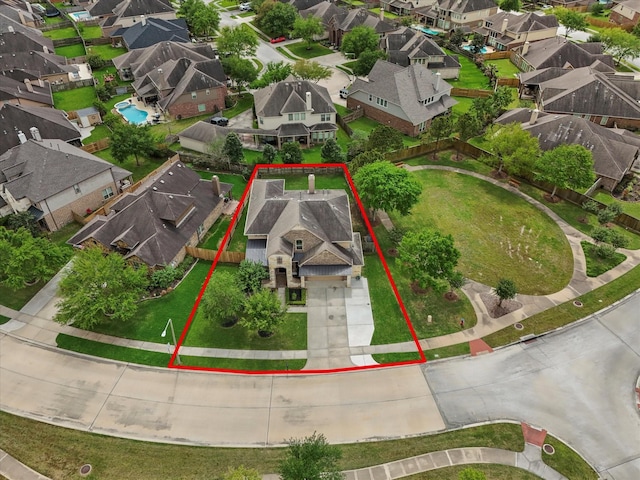 aerial view featuring a residential view
