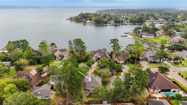 11826 Thoreau Dr, Montgomery, TX 77356 - birds eye view of property featuring a residential view and a water view