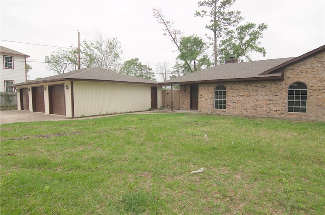 2807 Balmorhea Ave, Houston, TX 77039 - view of front of home with a chimney, brick siding, fence, and a front lawn