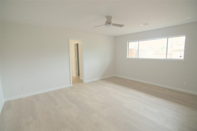 2807 Balmorhea Ave, Houston, TX 77039 - unfurnished room featuring baseboards, visible vents, ceiling fan, and light wood finished floors
