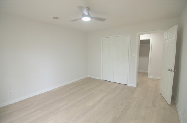 2807 Balmorhea Ave, Houston, TX 77039 - unfurnished bedroom with visible vents, light wood-style flooring, and baseboards