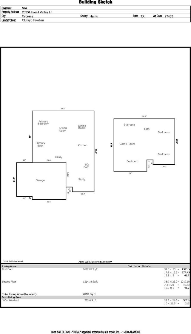 20334 Fossil Valley Ln, Cypress, TX 77433 - plan