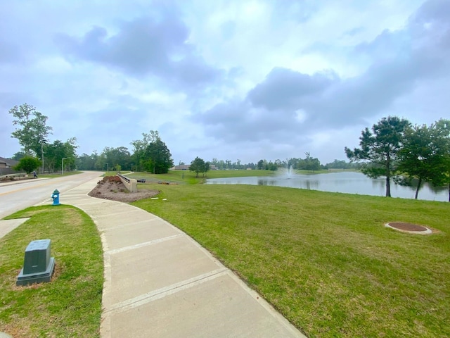 21015 Longeni Dr, New Caney, TX 77357 - view of home's community featuring a water view and a lawn