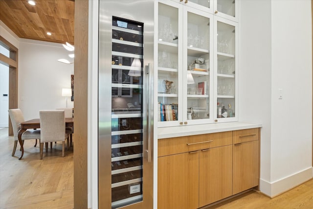 739 Azaleadell Dr, Houston, TX 77018 - bar with wood ceiling and light wood-style flooring