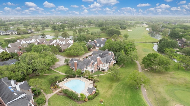 3708 Masters Ct, League City, TX 77573 - aerial overview of property's location with a nearby body of water, nearby suburban area, a golf club, and a pool area