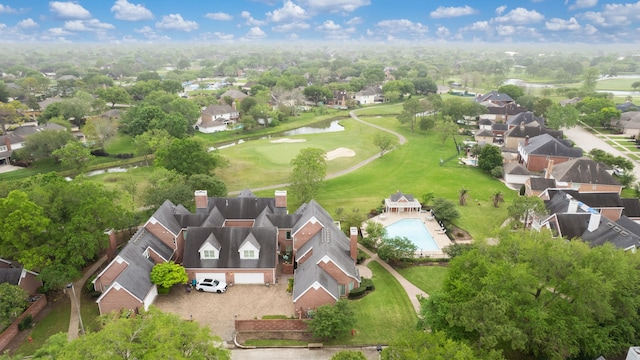 3708 Masters Ct, League City, TX 77573 - aerial perspective of suburban area with a local golf course and a nearby body of water