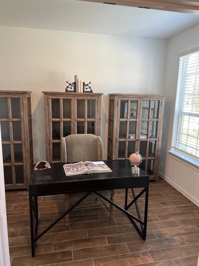 26767 Grandiflora Dr, Magnolia, TX 77355 - home office featuring baseboards and wood tiled floor