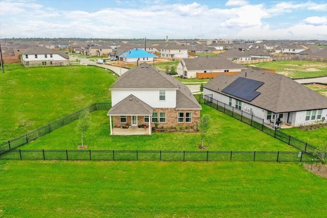 bird's eye view with a residential view