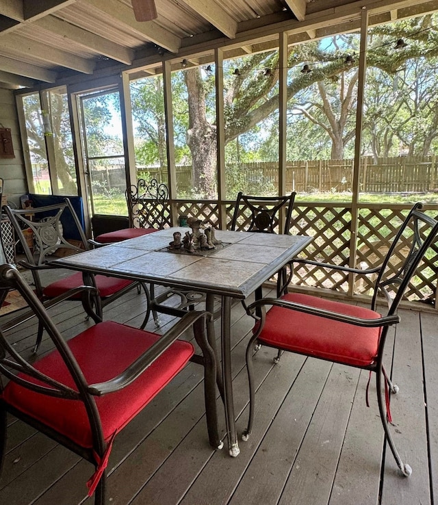 447 Fm 2540 N, Van Vleck, TX 77482 - sunroom / solarium with outdoor dining space and beamed ceiling
