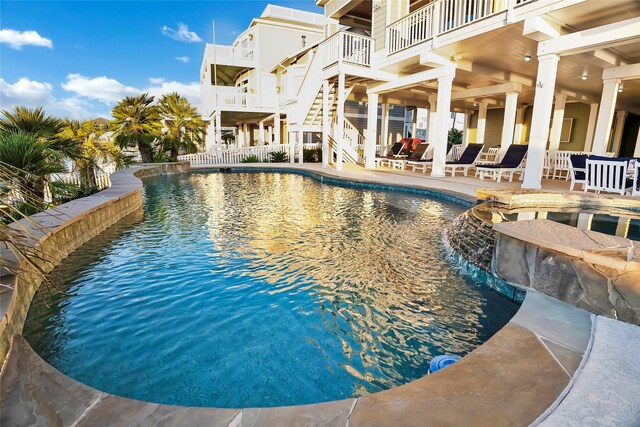 20710 E Sunset Bay Dr, Galveston, TX 77554 - outdoor pool with a patio area