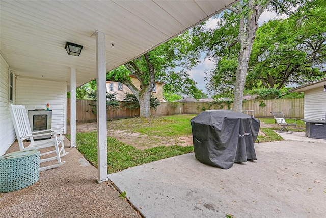 18210 Point Lookout Dr, Houston, TX 77058 - fenced backyard featuring a patio, central AC, and area for grilling