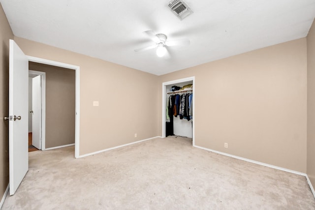 3810 Peters San Felipe Rd, Sealy, TX 77474 - unfurnished bedroom with light carpet, a closet, baseboards, and visible vents