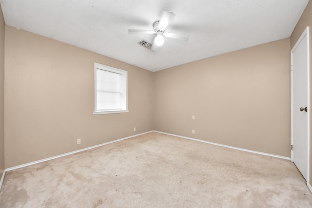 3810 Peters San Felipe Rd, Sealy, TX 77474 - unfurnished room with carpet flooring, visible vents, baseboards, and a ceiling fan