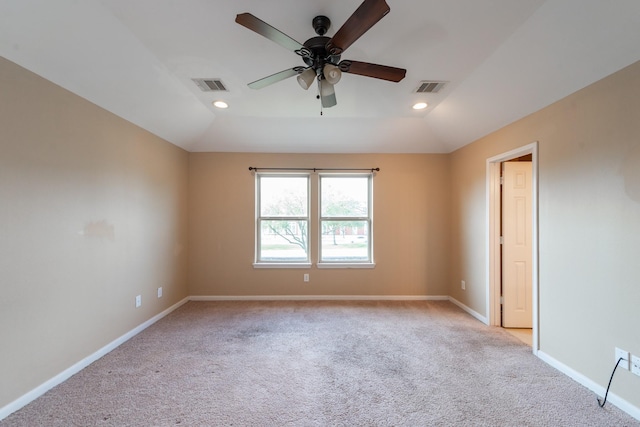 17035 Wilthorne Gardens Ct, Houston, TX 77084 - unfurnished room featuring light colored carpet, baseboards, a ceiling fan, and visible vents
