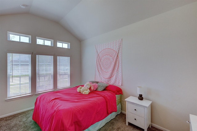 12006 Wooden Mill Ln, Santa Fe, TX 77510 - carpeted bedroom with baseboards and vaulted ceiling