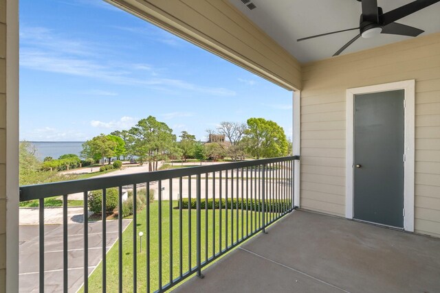 12800 Melville Dr Unit B307, Montgomery, TX 77356 - balcony with ceiling fan and a water view