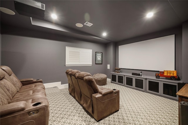 27415 Siandra Creek Ln, Spring, TX 77386 - carpeted cinema room featuring baseboards and recessed lighting