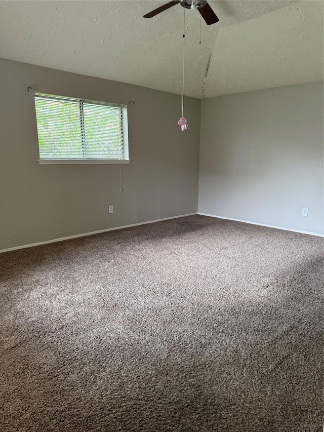 10726 Staghill Dr, Houston, TX 77064 - empty room with ceiling fan, carpet flooring, and a textured ceiling