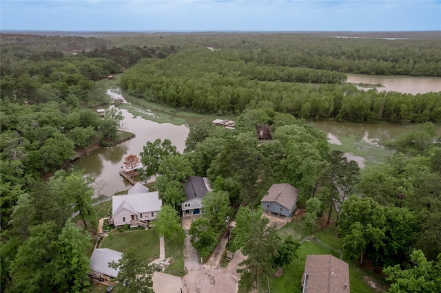 101 Tony Ln, Huntsville, TX 77320 - drone / aerial view featuring a water view and a view of trees