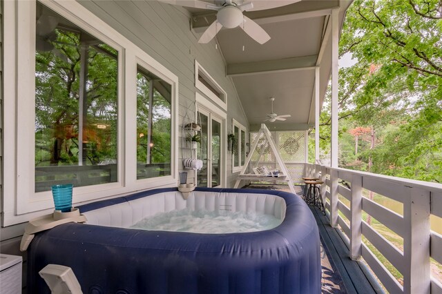 101 Tony Ln, Huntsville, TX 77320 - deck with a ceiling fan