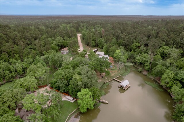 101 Tony Ln, Huntsville, TX 77320 - aerial view featuring a water view and a forest view