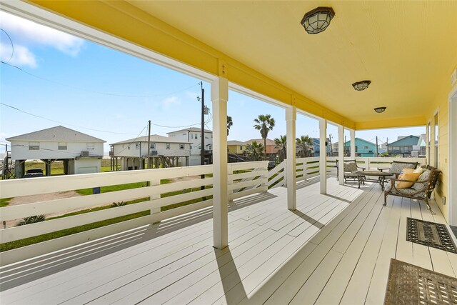1014 Blue Water Hwy, Surfside Beach, TX 77541 - deck featuring a residential view