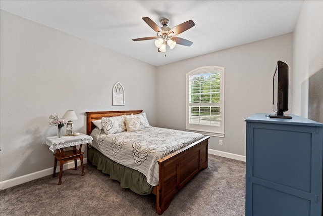 137 Gray Vervain Ct, Montgomery, TX 77316 - bedroom with baseboards, carpet, and ceiling fan