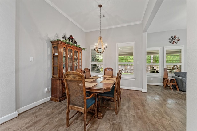 137 Gray Vervain Ct, Montgomery, TX 77316 - dining room with an inviting chandelier, wood finished floors, and baseboards