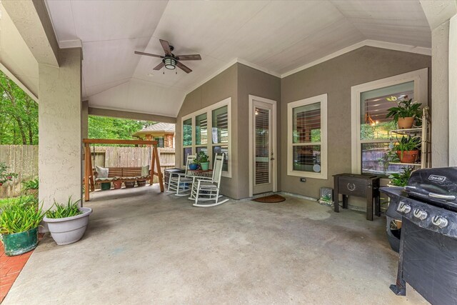 137 Gray Vervain Ct, Montgomery, TX 77316 - view of patio with ceiling fan and fence