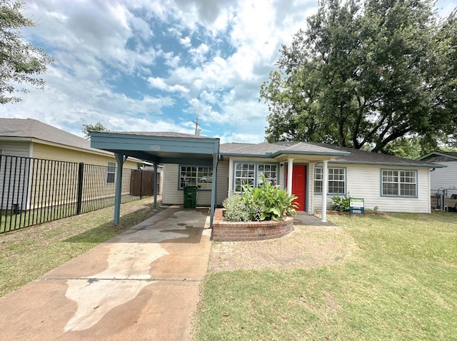11026 Catamore St, Houston, TX 77076 - ranch-style house featuring concrete driveway and a carport