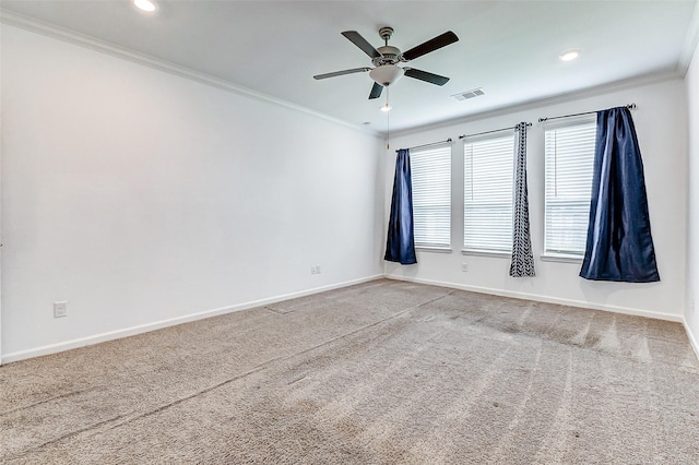 3007 Velda May Dr, Richmond, TX 77406 - unfurnished room with ornamental molding, visible vents, baseboards, and carpet