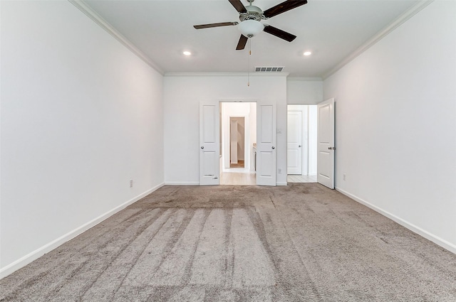 3007 Velda May Dr, Richmond, TX 77406 - unfurnished bedroom featuring crown molding, visible vents, baseboards, and carpet