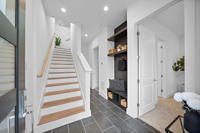 845 Elkhart St Unit C, Houston, TX 77091 - stairs with recessed lighting and baseboards