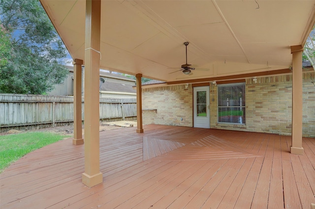 2510 Cobble Ridge Dr, Sugar Land, TX 77498 - wooden deck featuring ceiling fan