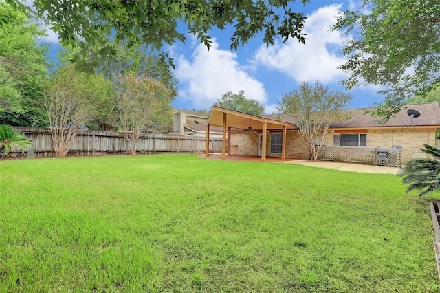 2510 Cobble Ridge Dr, Sugar Land, TX 77498 - view of yard with a patio and ceiling fan