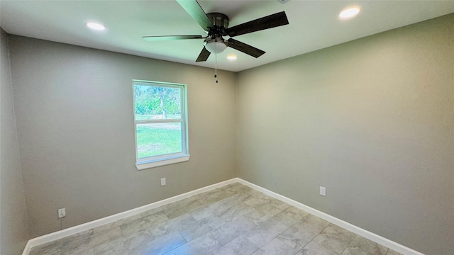 1434 County Road 878a, Sweeny, TX 77480 - empty room featuring ceiling fan, baseboards, and recessed lighting