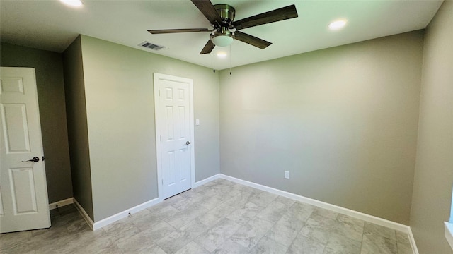 1434 County Road 878a, Sweeny, TX 77480 - empty room with ceiling fan, recessed lighting, and baseboards