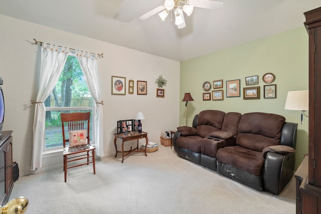 225 Mesa Vw, Montgomery, TX 77316 - living area with light carpet and a ceiling fan