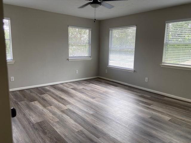 7307 Adelbert St, Houston, TX 77093 - spare room featuring a ceiling fan and wood finished floors